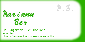 mariann ber business card